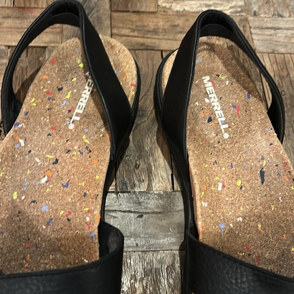 Merrell Napa Valley Slingback Leather Cork Sandals  Dark Malbec Size 8 - Picture 2 of 9